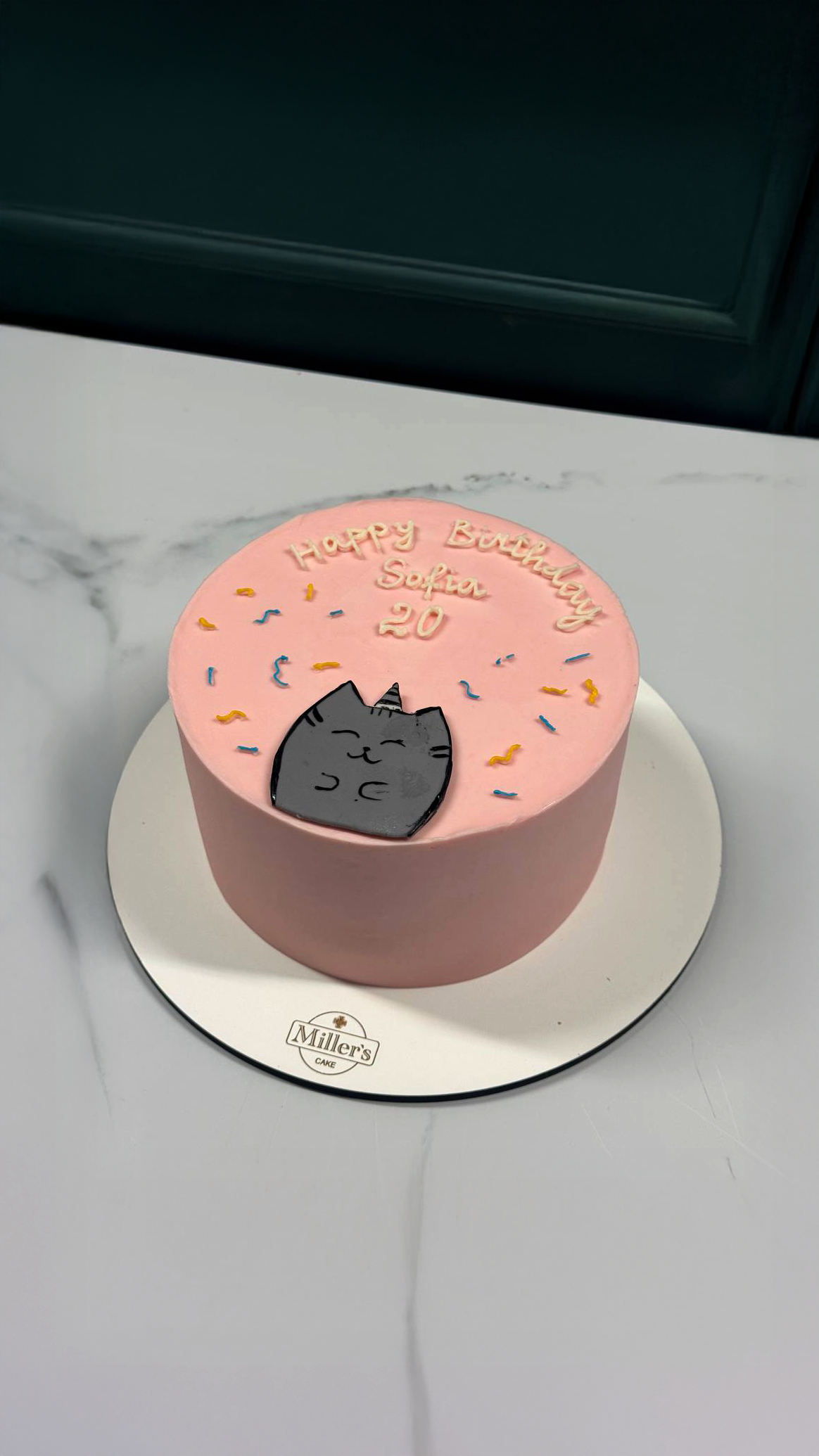 Cute Birthday Cake Design in Blush Pink