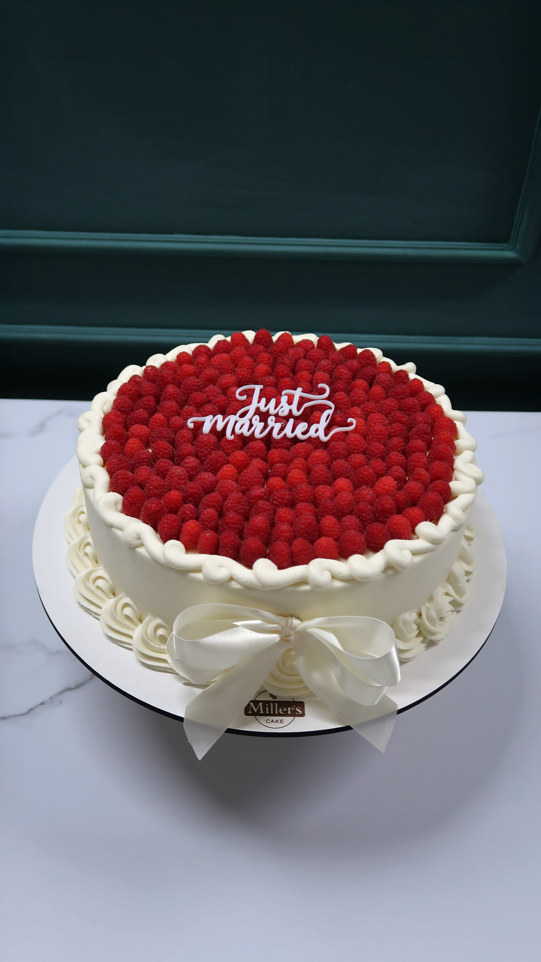 Just Married Raspberry Cake