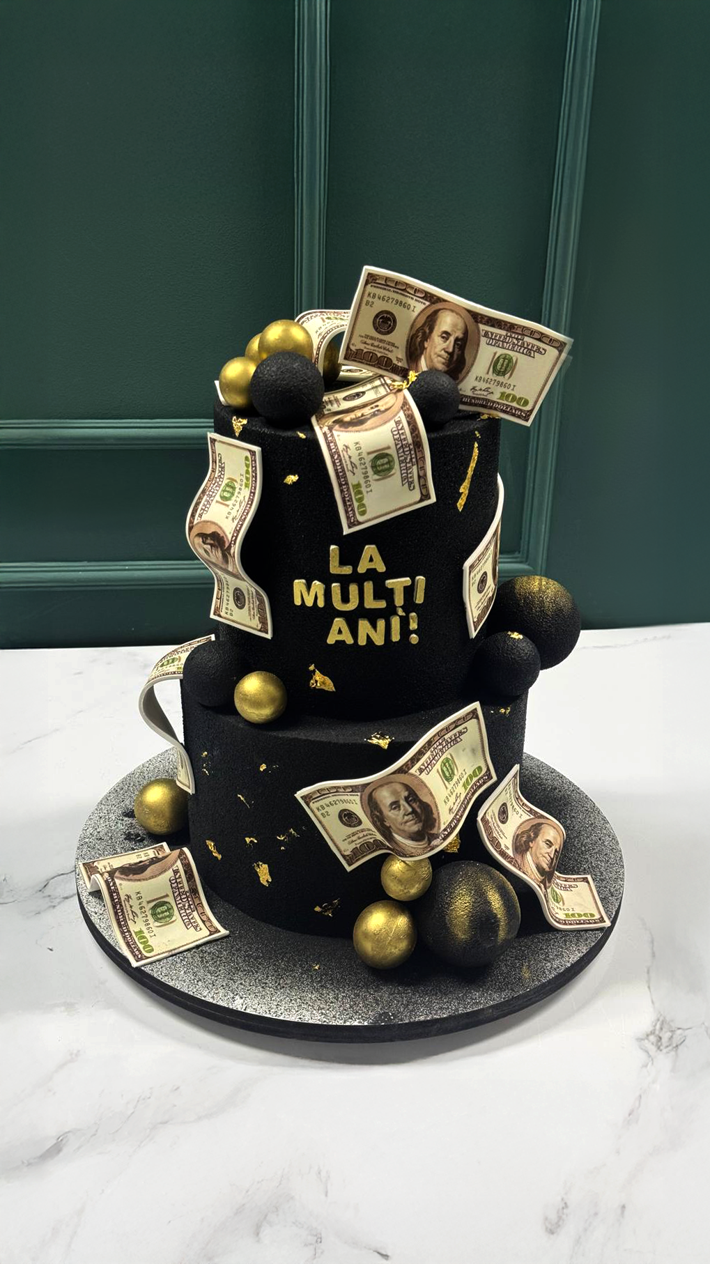 Black & Gold Birthday Cake