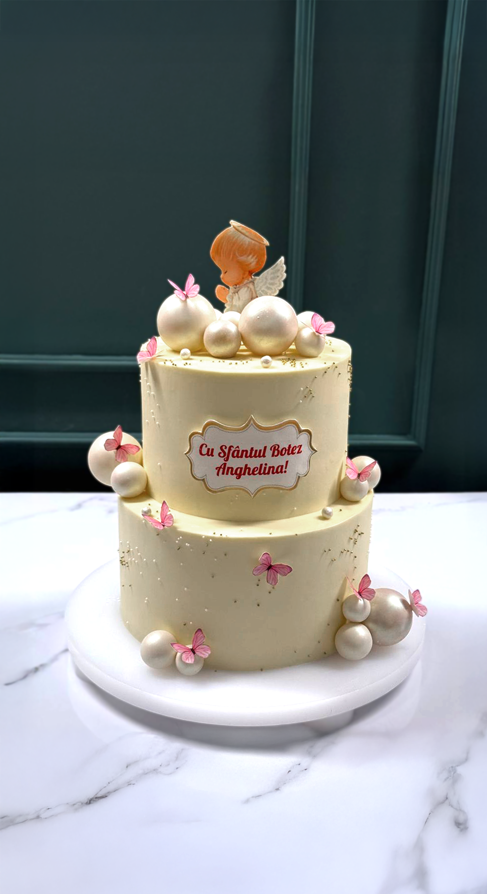Butterfly & Angel Baptism Cake