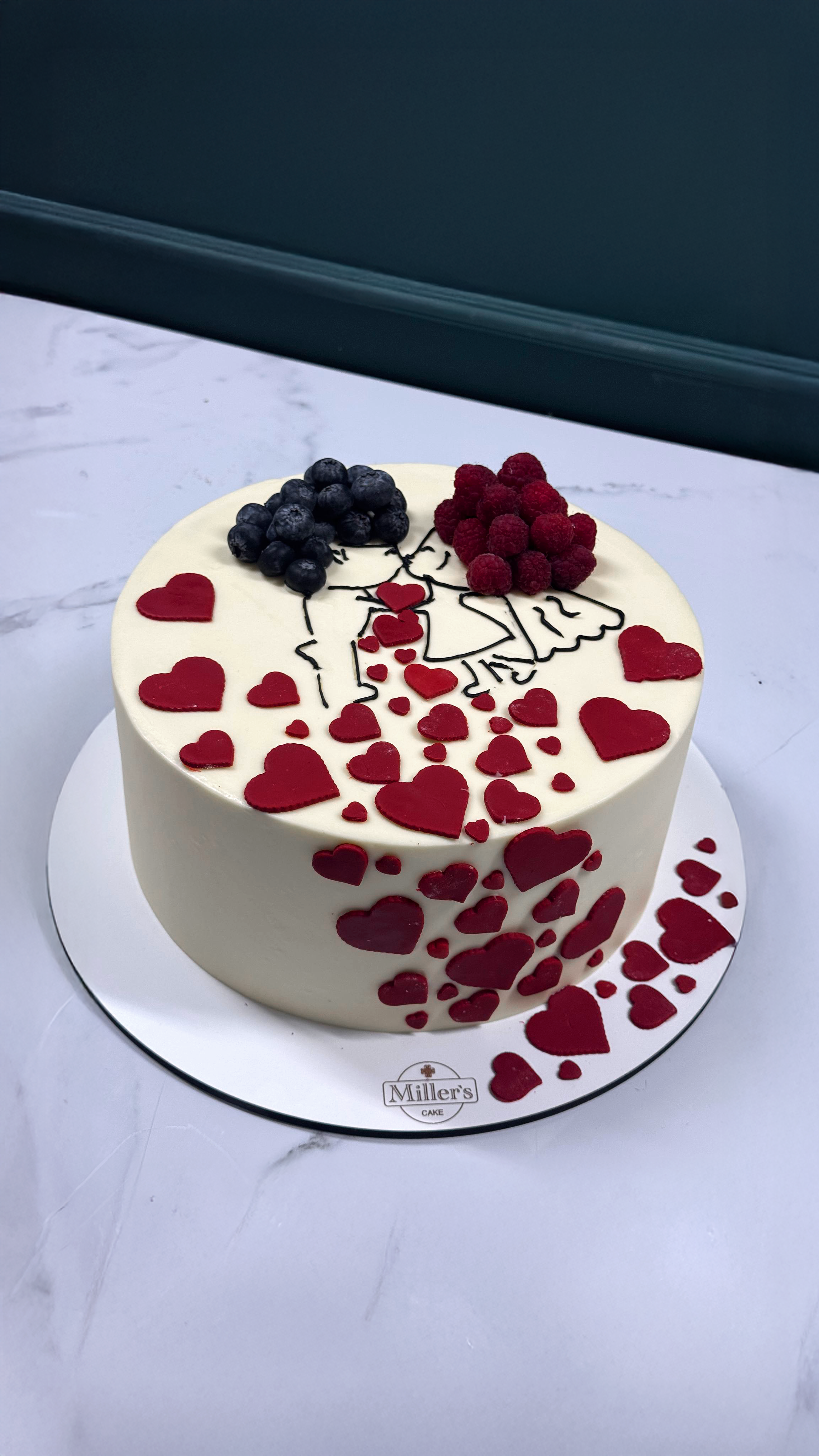 Romantic Couple Heart Cake