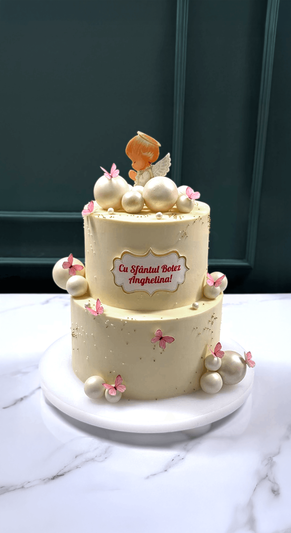 Butterfly & Angel Baptism Cake