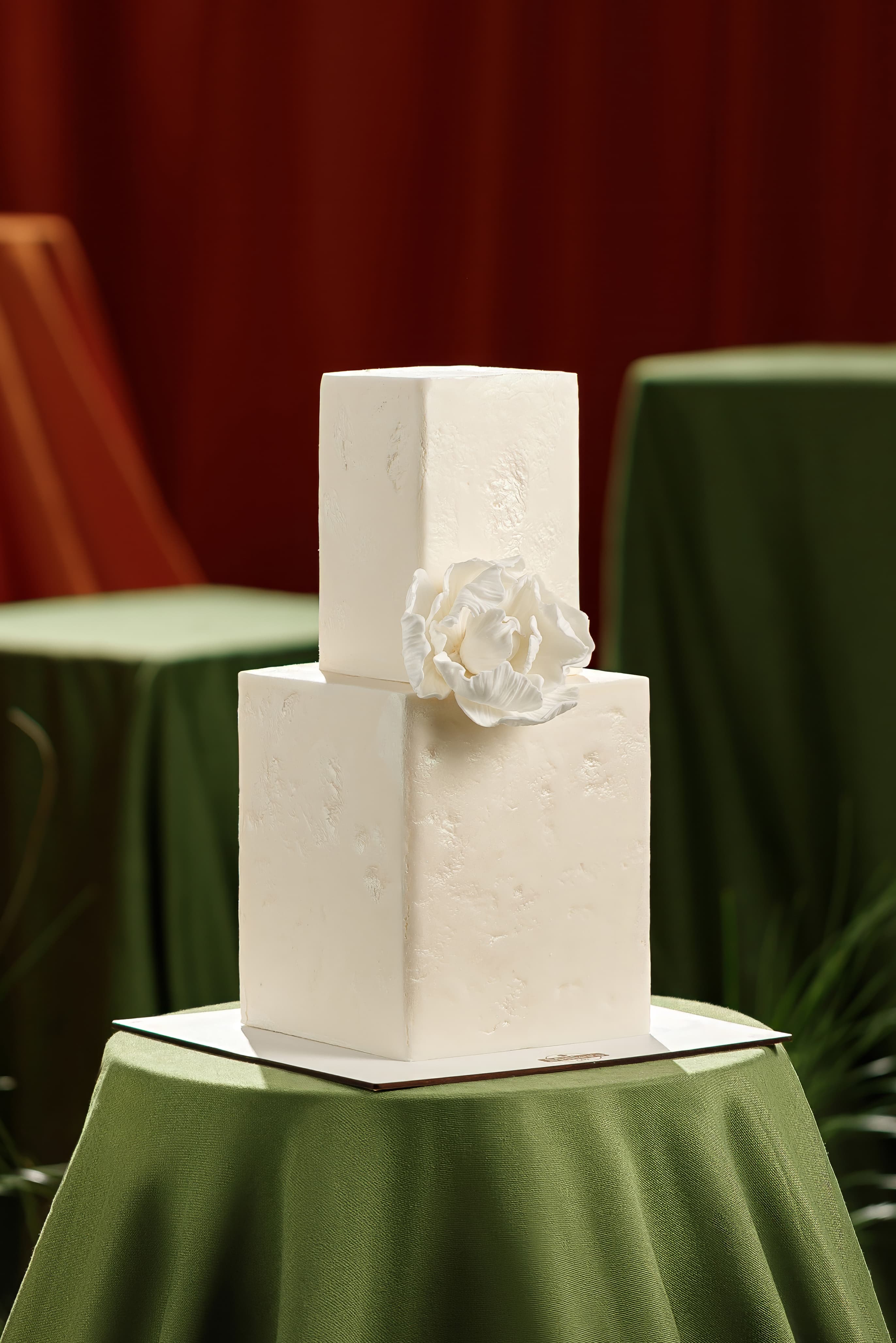 Modern Ivory Cube Cake