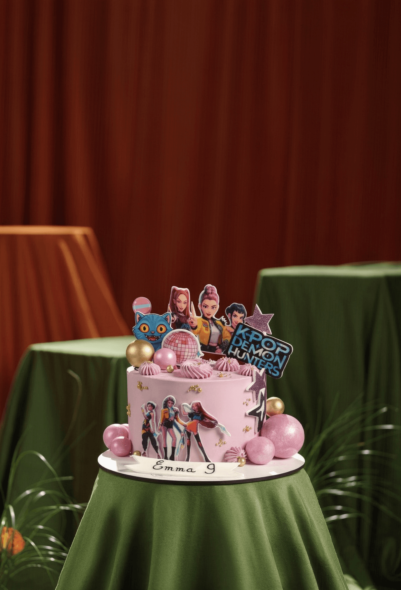 Pink K-Pop Demon Hunters Party Cake