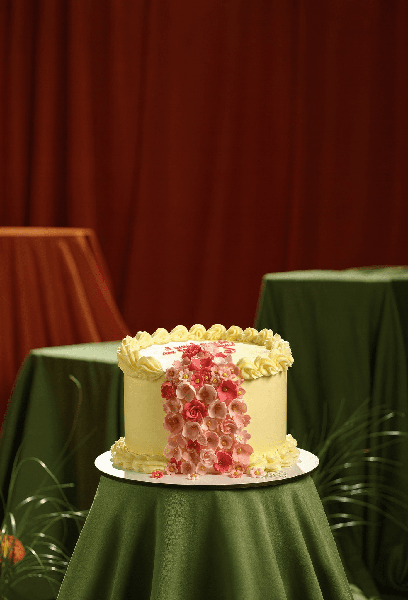 Elegant Floral Cascade Cake