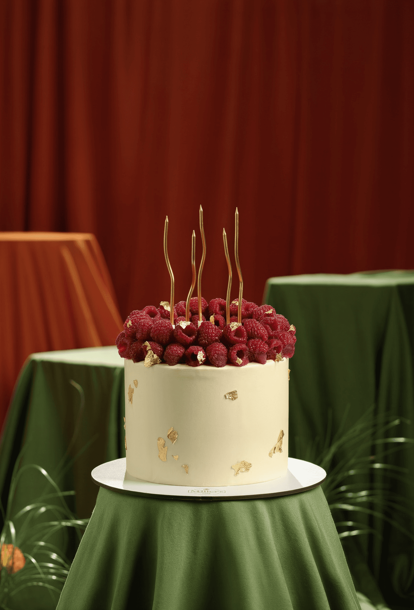 Golden Raspberry Celebration Cake