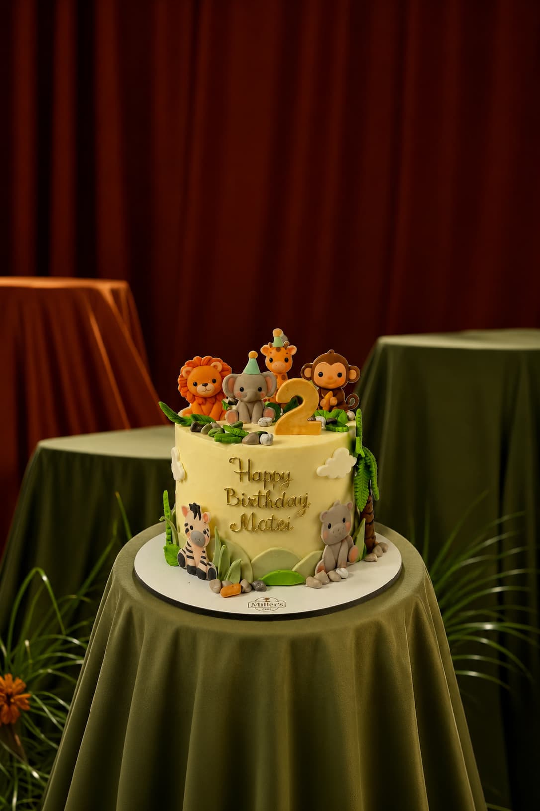 Safari Animal Second Birthday Cake