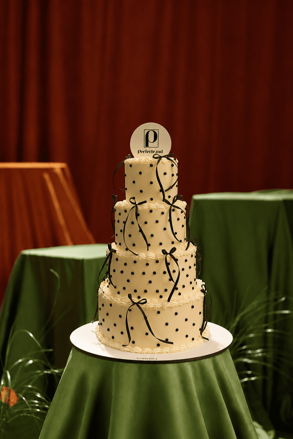 Polka Dot Bow Celebration Cake