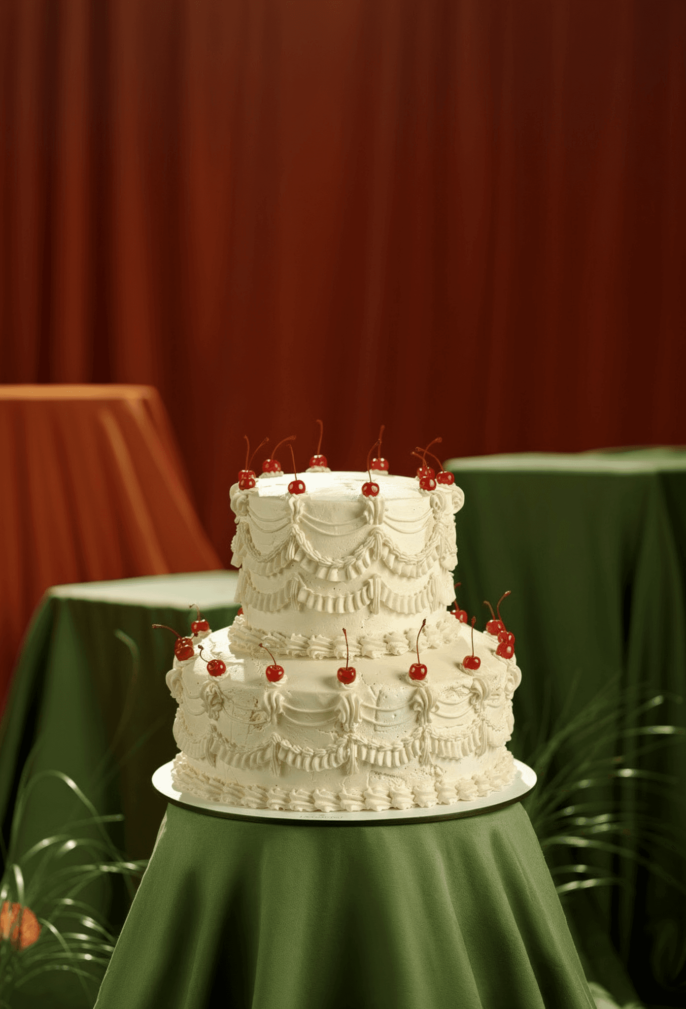 Retro Cherry Birthday Cake